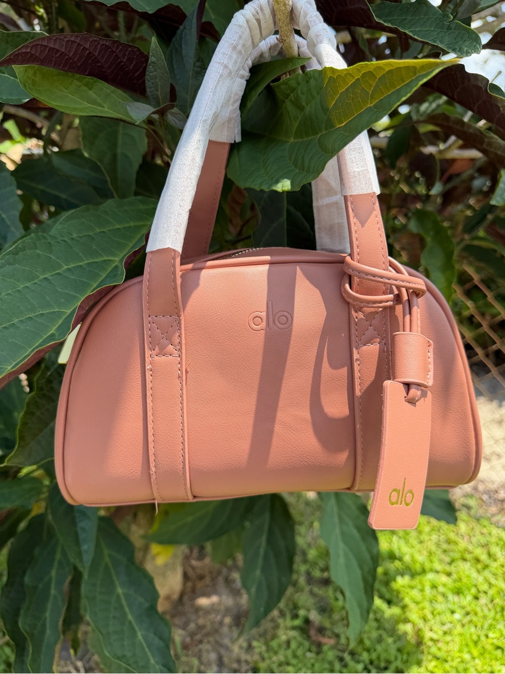 ALO Yoga Brownish Mini Dome Bag with Luggage Tag